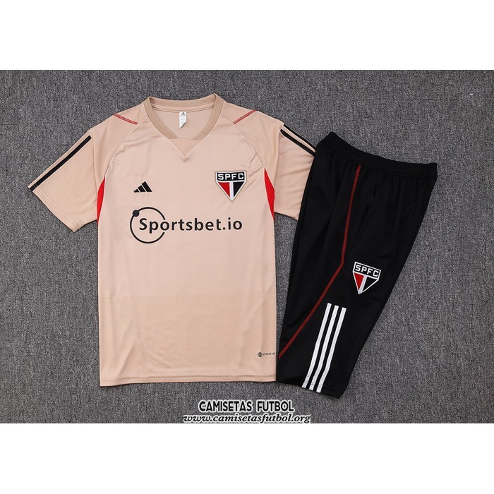 Chandal del Sao Paulo Manga Corta 2023/2024 Amarillo - Pantalon Corto
